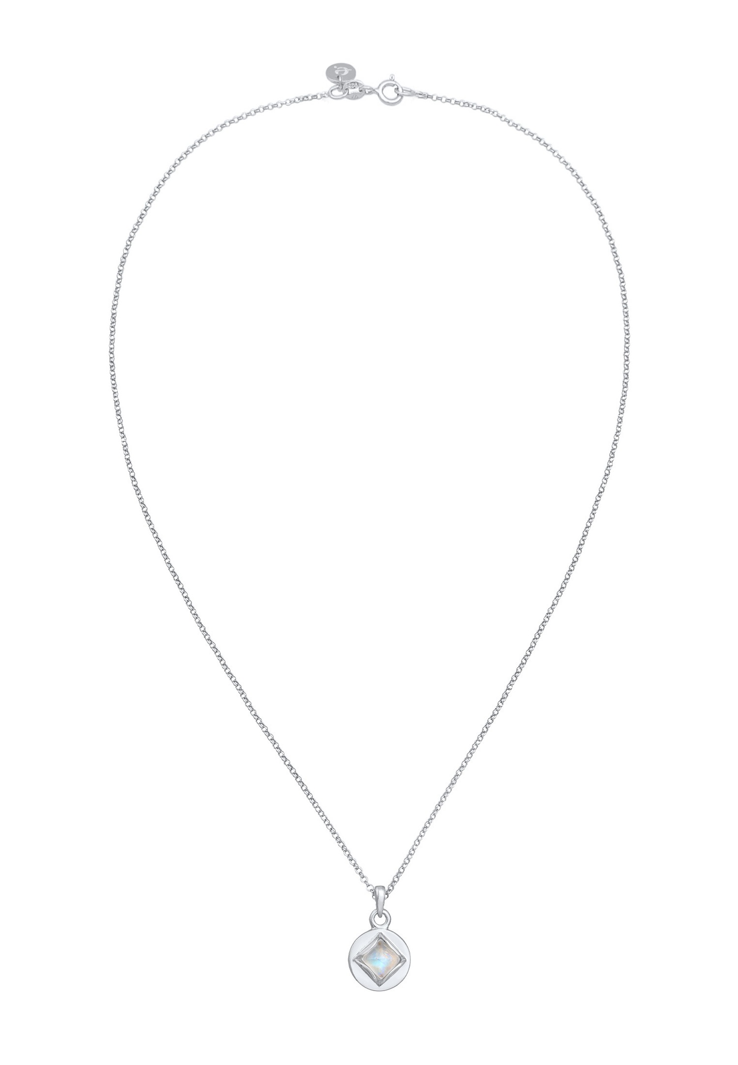 Elli PREMIUM Elli PREMIUM Collier Femmes plaquettes pendentif pyramide avec pierre de lune en argent sterling 925