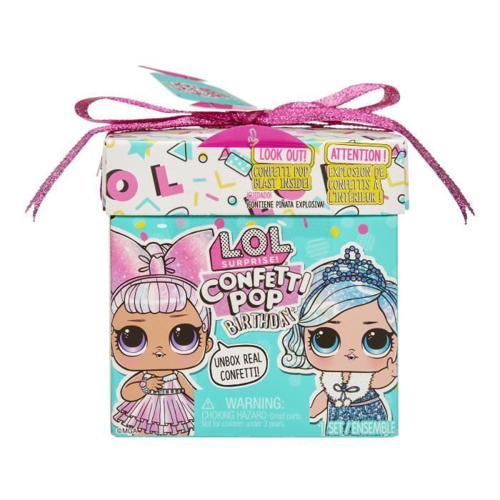 L.O.L. Surprise Confetti Pop Birthday PDQ -Poupée 7,5 cm + accesoires