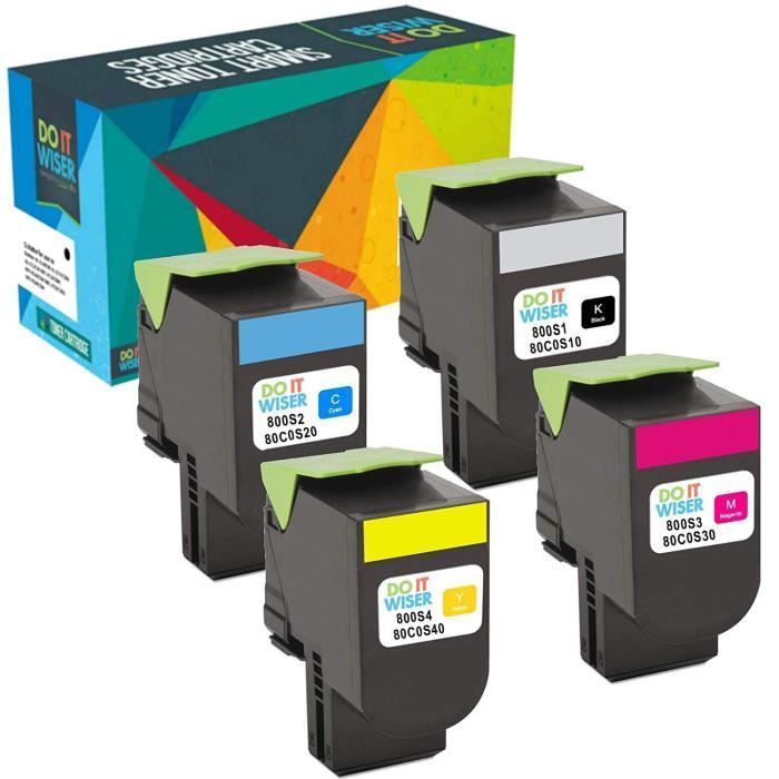 Do it Wiser Cartouches de Toner XL Compatibles pour Lexmark CX310n CX410e CX510de CX410de CX410dte CX510dew CX510dhe CX510dthe CX