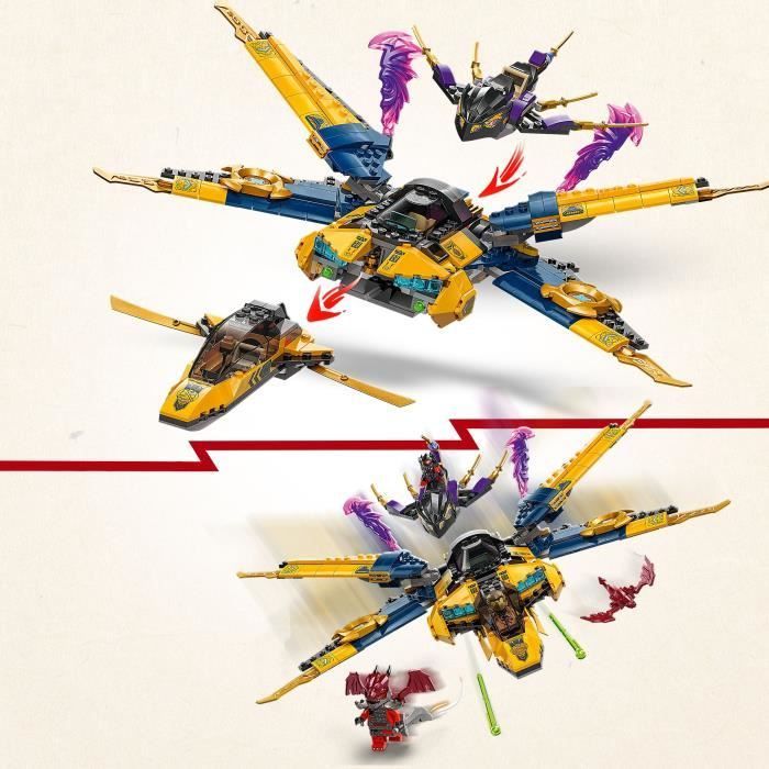 LEGO NINJAGO 71833 Il Super Stormplane di Ras e Arin - Set di costruzioni per bambini dagli 8 anni in su