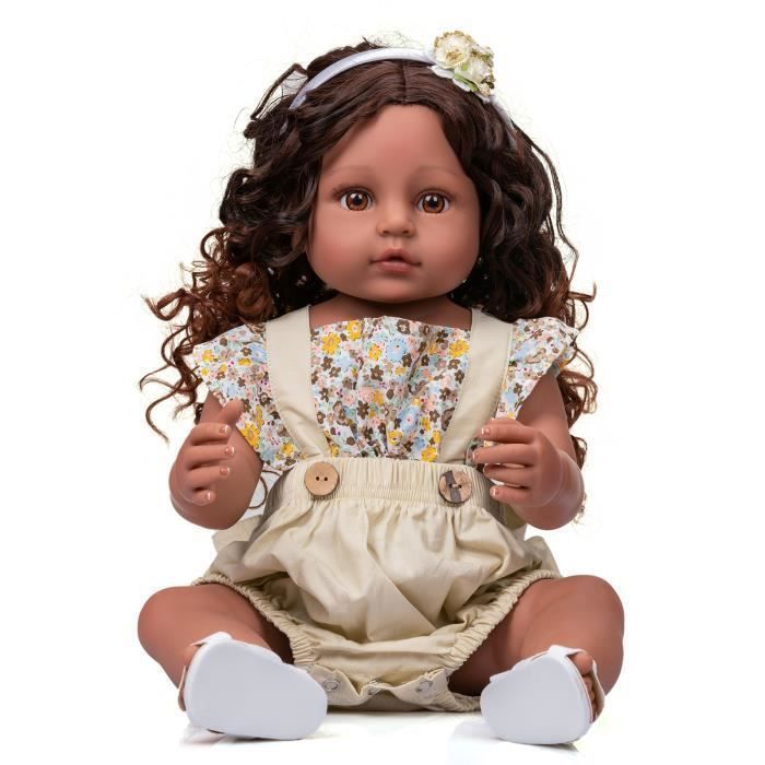 Bebês Reborn - BONECA - Corpo inteiro muito macio - Pele marrom escura - Etiqueta