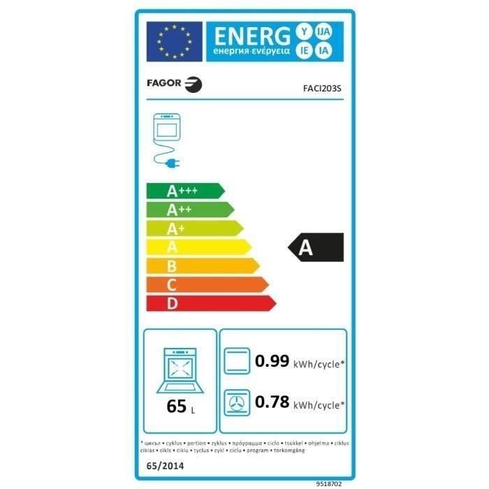 Fogão de indução - FAGOR-FACI203S - 4 queimadores - 62 L - 50 x 60 cm - Prateado