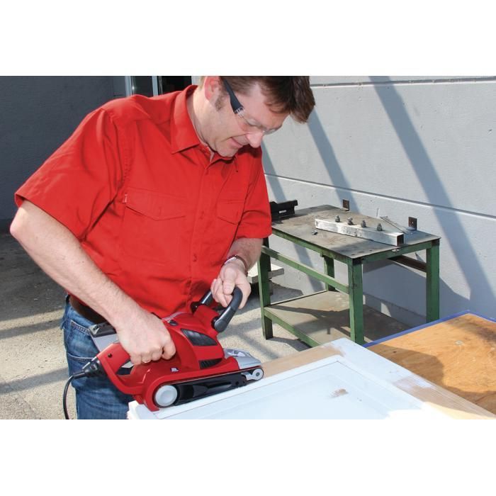 Einhell Ponceuse à bande TE-BS 8540 E (850 W, Électronique de Vitesse, Surface de Ponçage 75x140 mm)