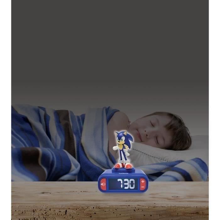 LEXIBOOK - Reloj despertador con luz nocturna sónica - Sonidos y melodías, pantalla LCD retroiluminada y brillante - Azul