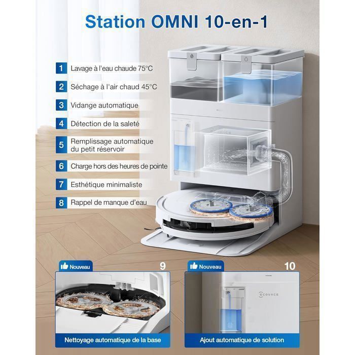 Aspirador robô Ecovacs Deebot T50 Pro Omni Gen 2 21000Pa