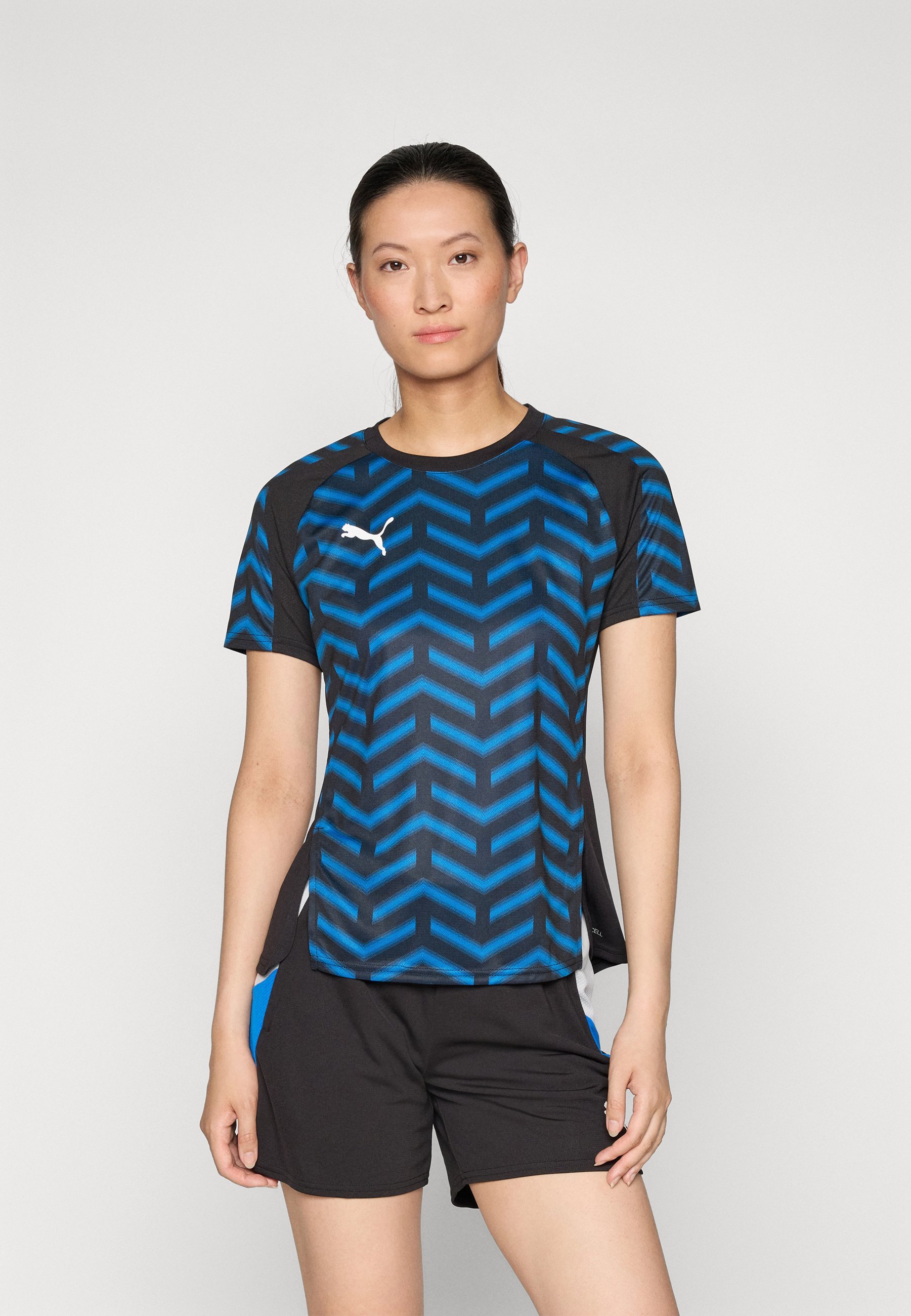 Puma INDIVIDUALBLAZE - Sport T-shirt - zwart/wit/racing blue
