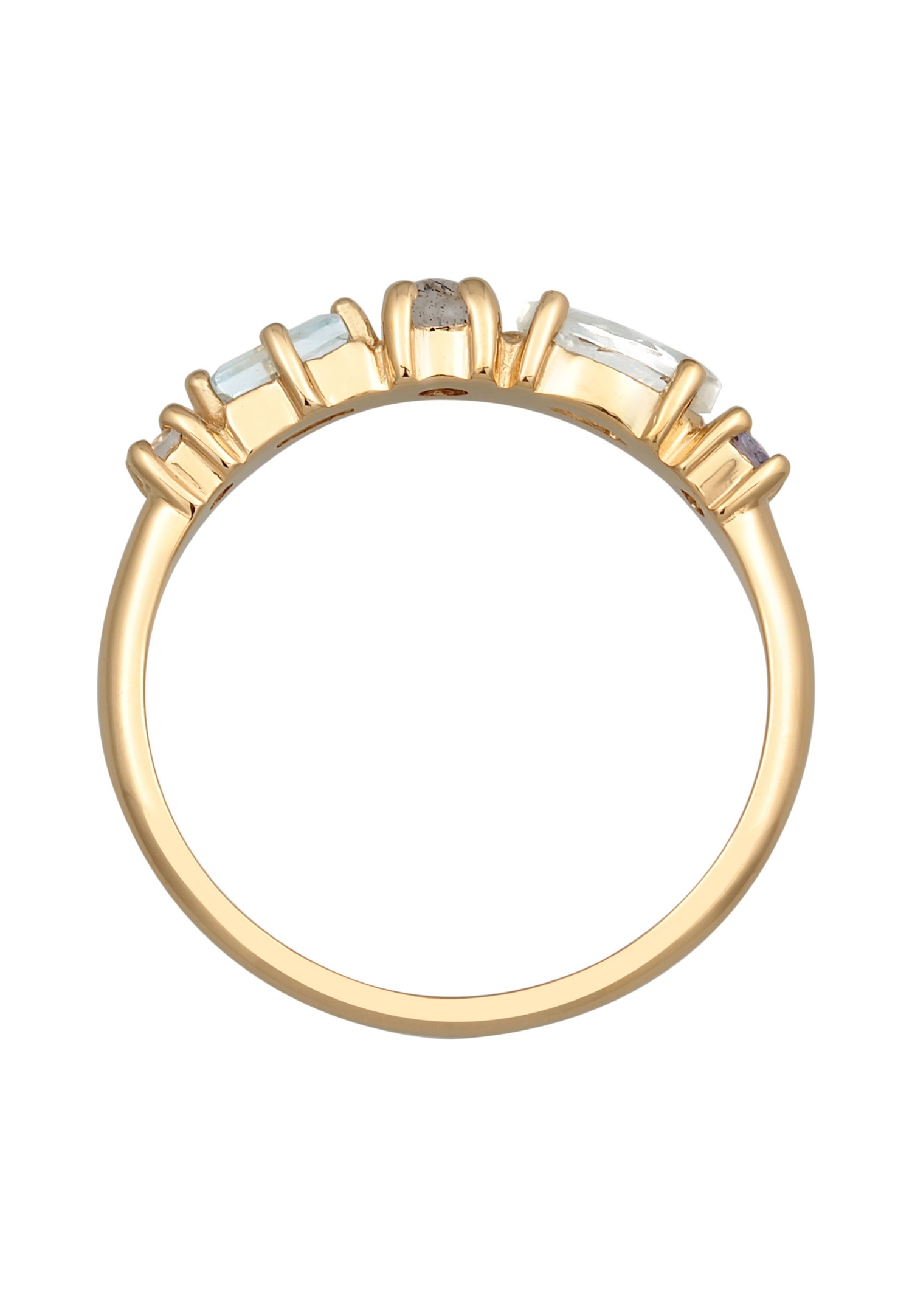 Elli PREMIUM Femmes Mémoire classique avec topaze, pierre de lune et améthyste en argent sterling 925 plaqué or