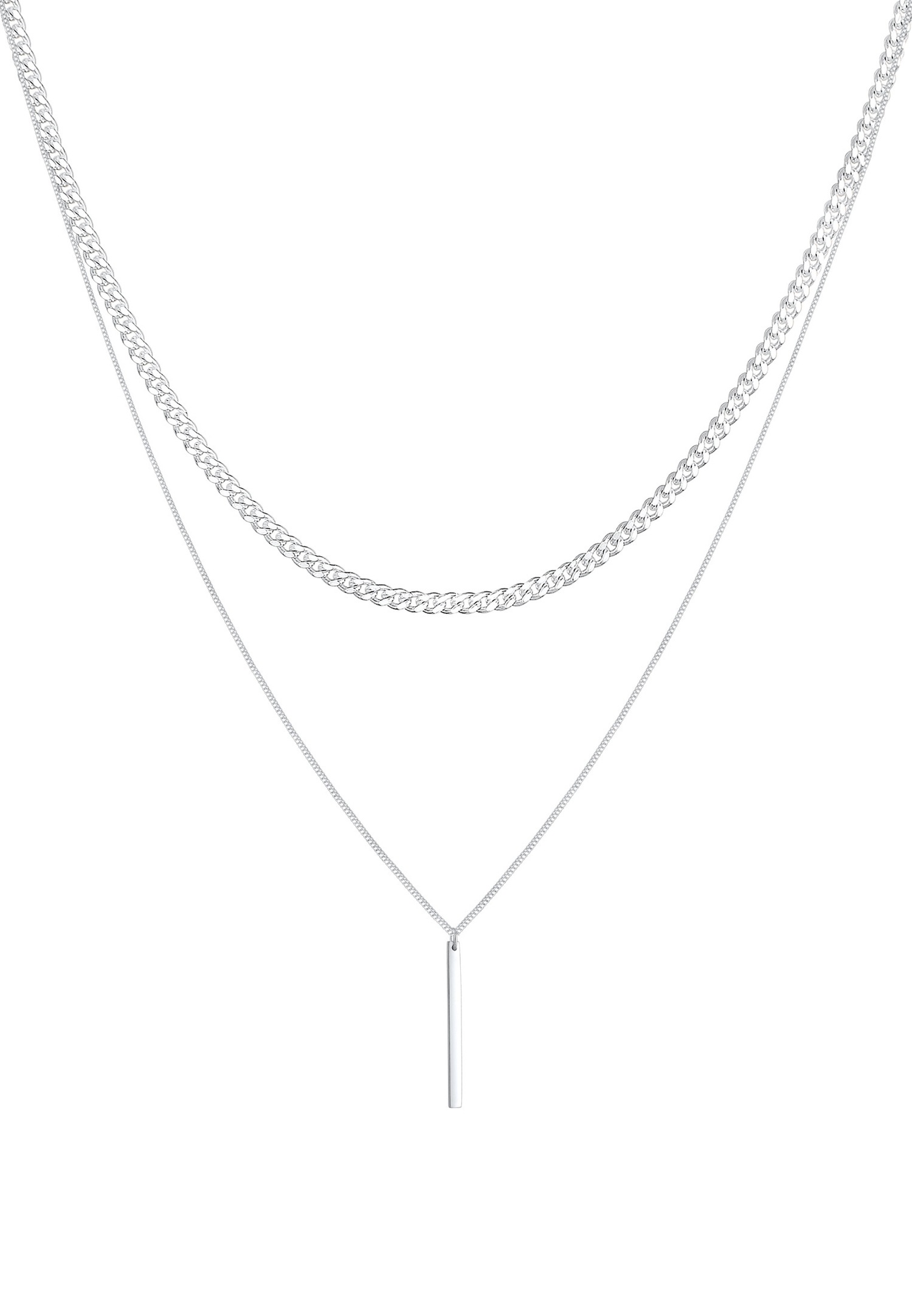 Elli PREMIUM Chaîne panzer pour femmes Basic Layer Look en argent 925 Sterling