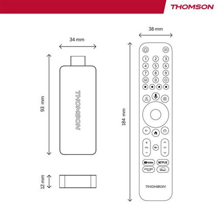 Gateway multimediale Thomson 145G Stick 4K con Google TV