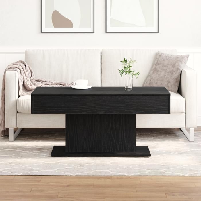 Salontafel - 96x50x45 cm - Samengesteld hout - Zwart - Chique en elegant