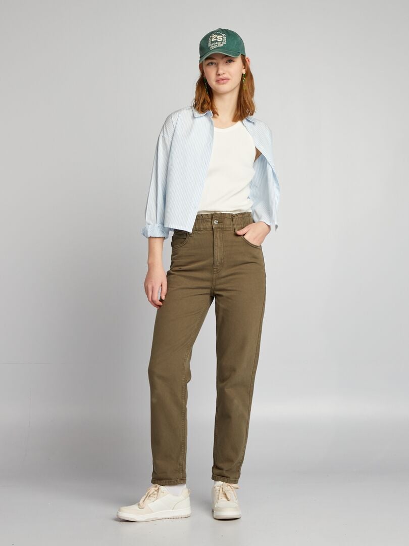Paperbag jeans - kaki