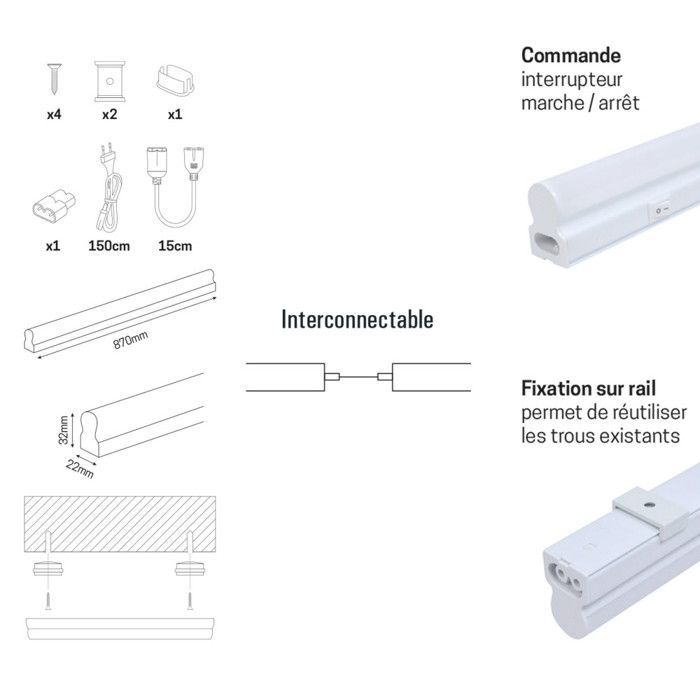 Striscia LED da 90 cm - Integrata 12W