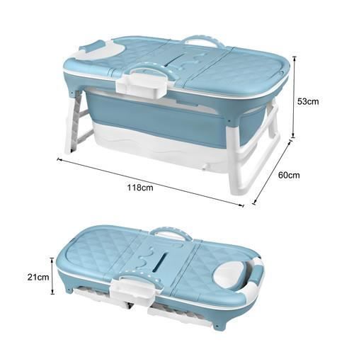LARS360 Baignoire pliable pour adulte Baignoire portable avec Couvercle amovible pour salle de bain 118 x 60 x 53 cm