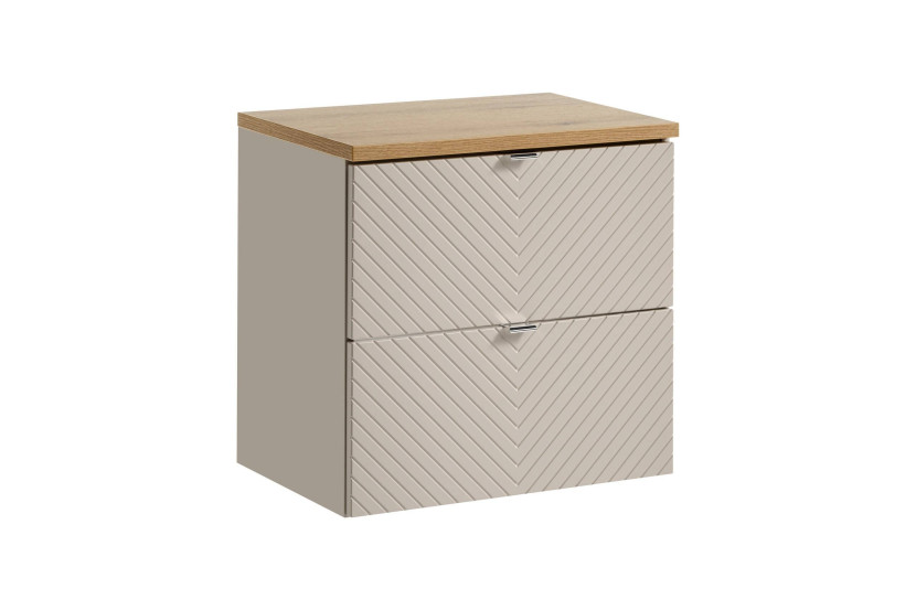 Zestaw Szafka Pod Umywalkę z Blatem 60 cm Viva Cashmere Dąb Coast Evoke