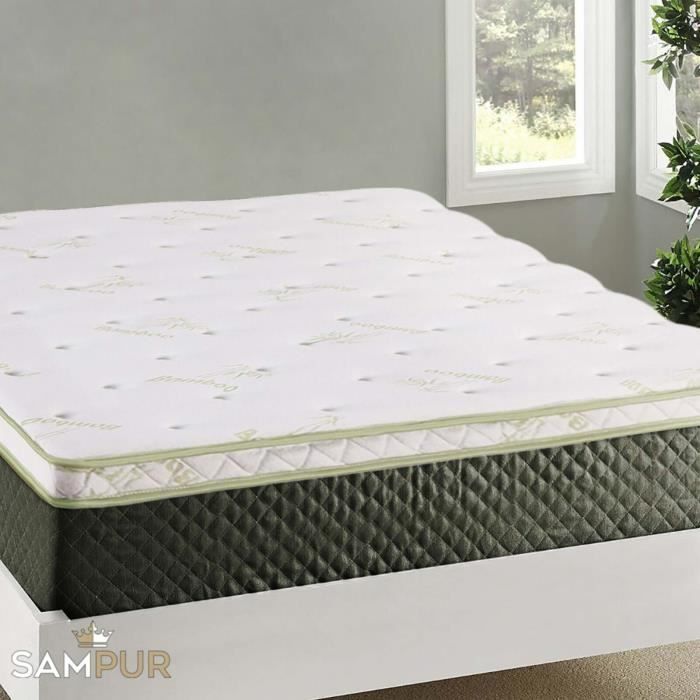 Coprimaterasso - Sampur - Morbido - 90x190 cm - Spessore 8 cm - Schiuma a memoria di forma - Schiuma ad alta resilienza