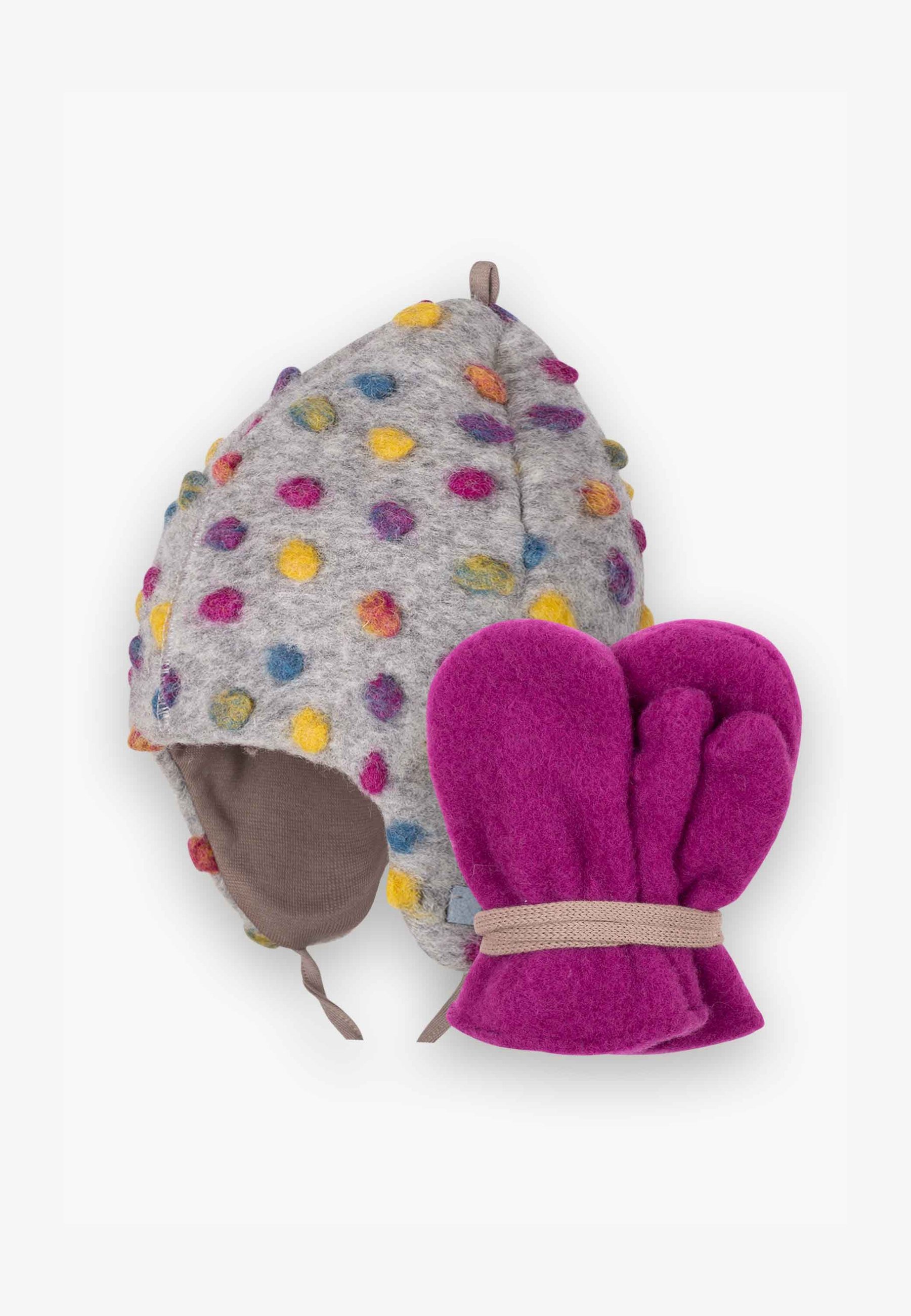 pure pure by BAUER FÄUSTEL UNISEX SET - Bonnet - silber/orchidee