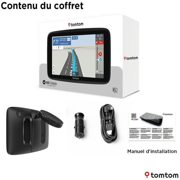 TomTom GO Classic 5 de 2.ª generación - GPS para coche - Pantalla de 5 pulgadas - Información de tráfico TomTom - Asistente de mantenimiento de carril - Mapa europeo de 27 pulgadas