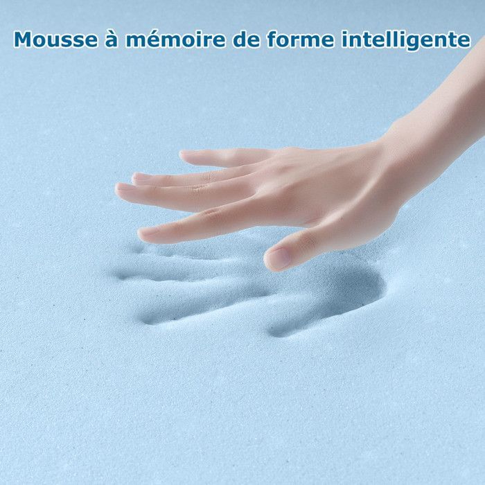 INRE Mattress Topper 180x200 cm, 10cm Thick, High-Density Memory Foam, with Washable Hypoallergenic Cover