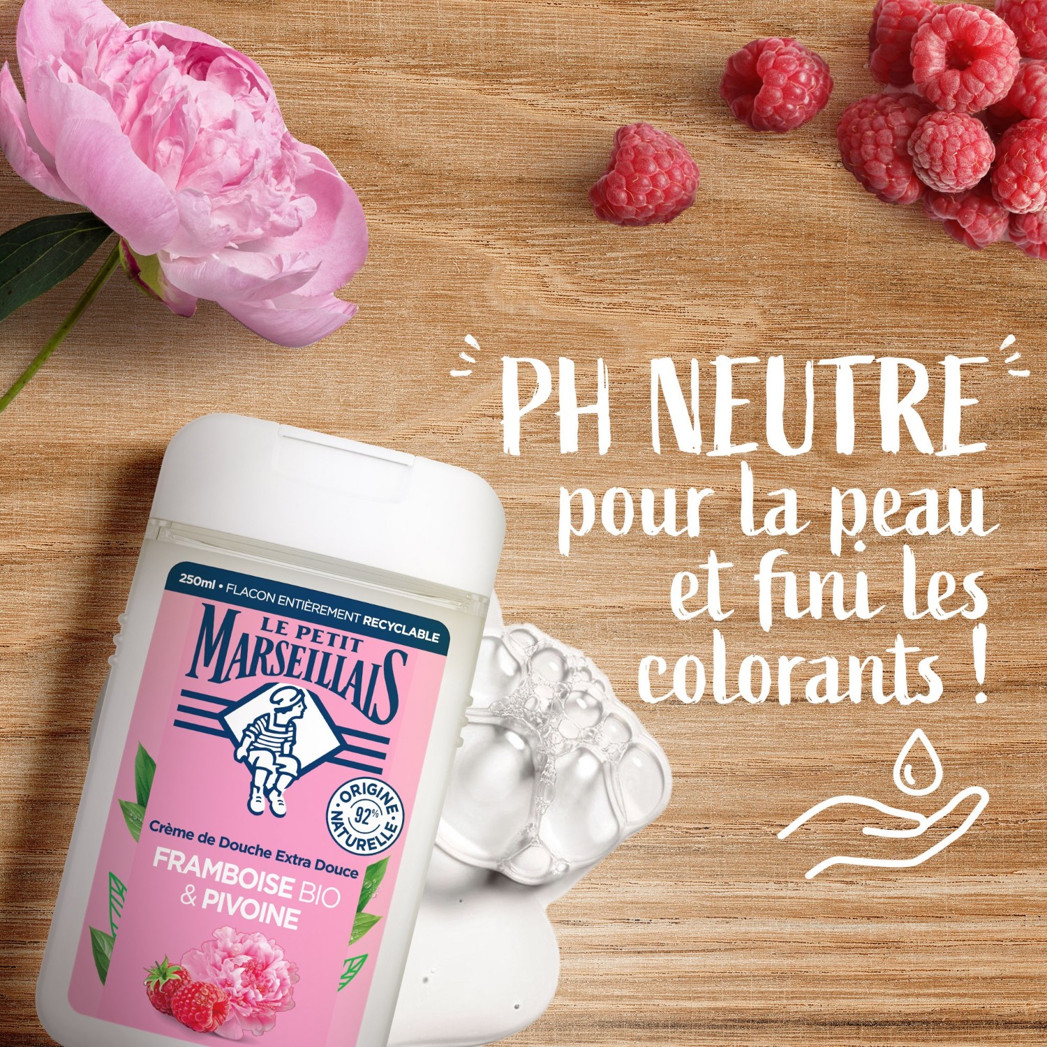 Le Petit Marseillais Gel Douche Cueillettes Fruitées Framboise/Pivoine