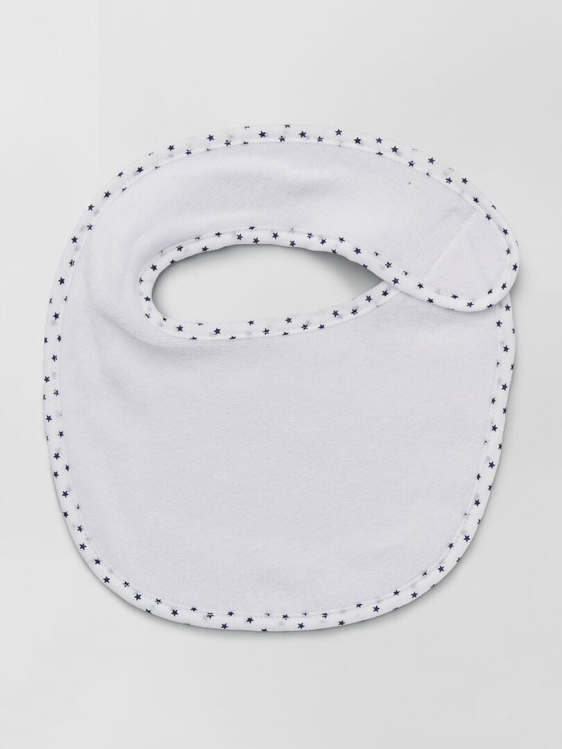 Set van 7 badstof slabbetjes met afscheurranden - BLAUW