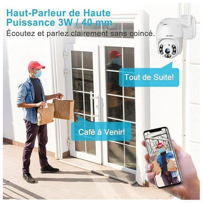 GENBOLT 2.5K Caméra de Surveillance Extérieure WiFi ,4MP 2.4/5Ghz DC&PoE Caméra IP Détection Humaine Vision Couleur Suivi Auto