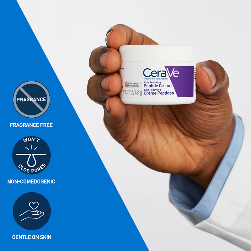 Regenerační noční krém CeraVe Skin Renewing Peptide Night Cream, který obnovuje hustotu pleti.