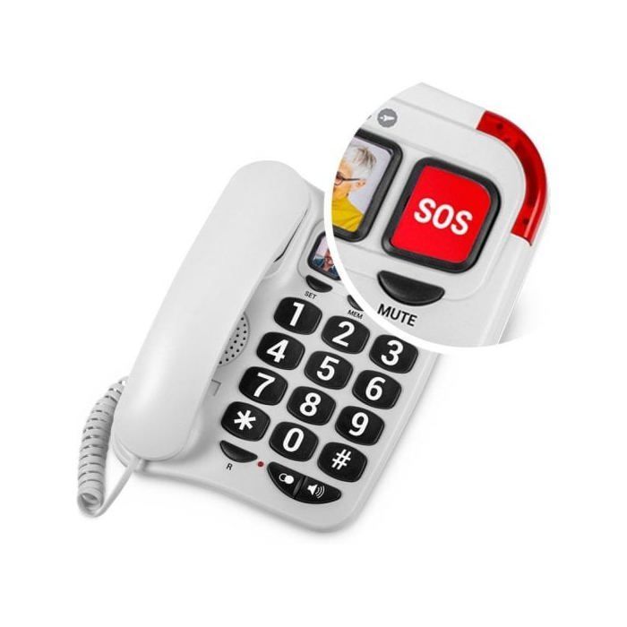 Téléphone fixe - SPC - Comfort Numbers 2 - Grandes touches - 3 mémoires directes - Volume élevé