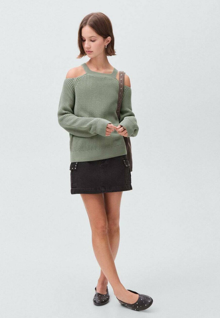 Pull Mango Kids pour ado à manches courtes - kaki