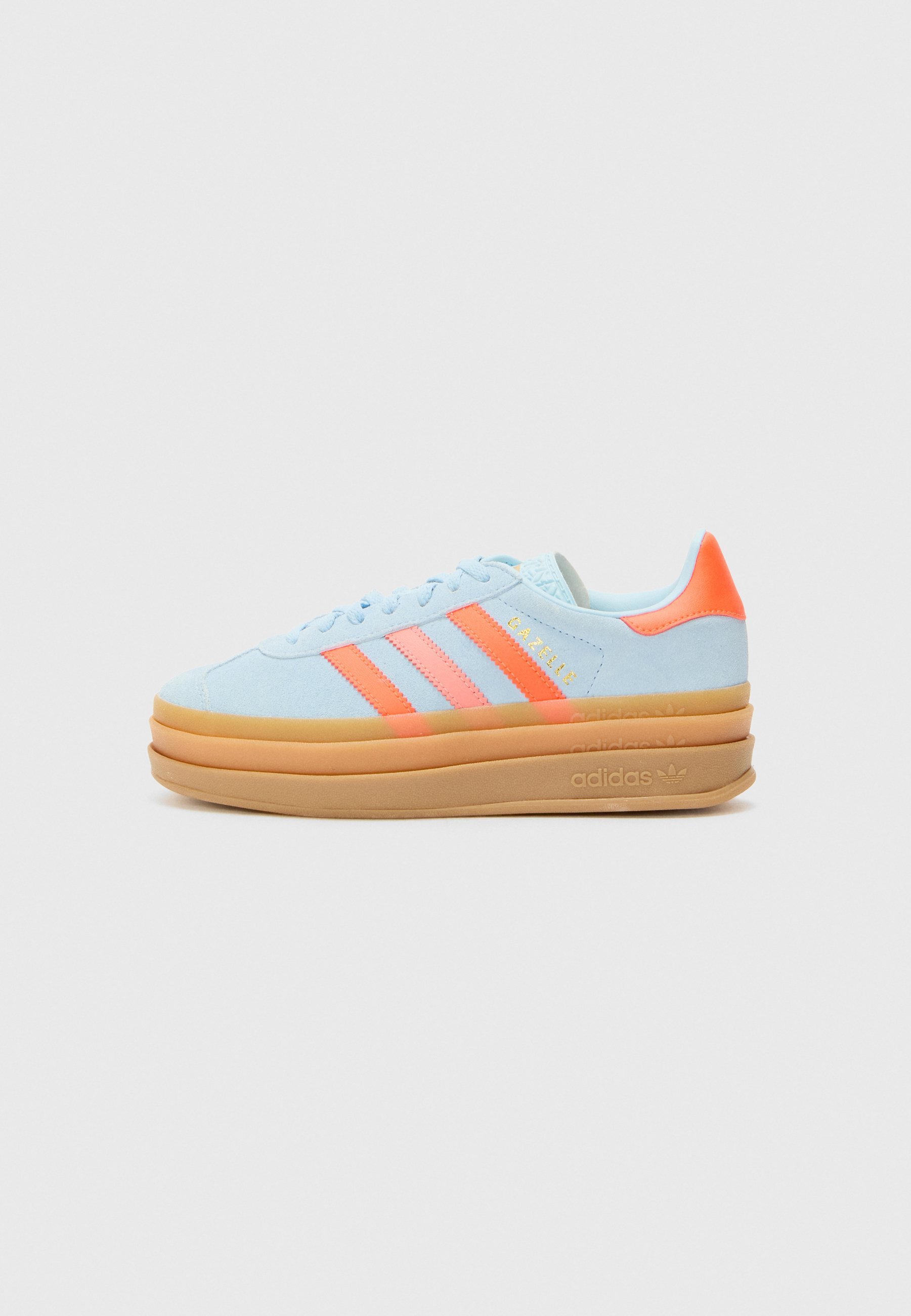 adidas Originals GAZELLE BOLD UNISEX - Sneakers - lichtblauw/zonnerood/goudkleurig