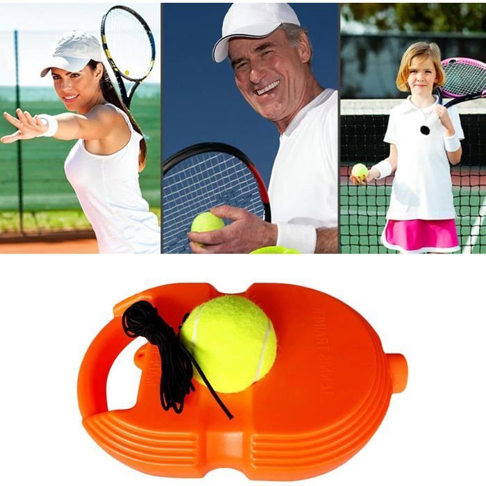 Kit de tenis con reboteador, portátil para familias/adultos, entrenamiento con pelota, cuerda, fortalecimiento de habilidades.