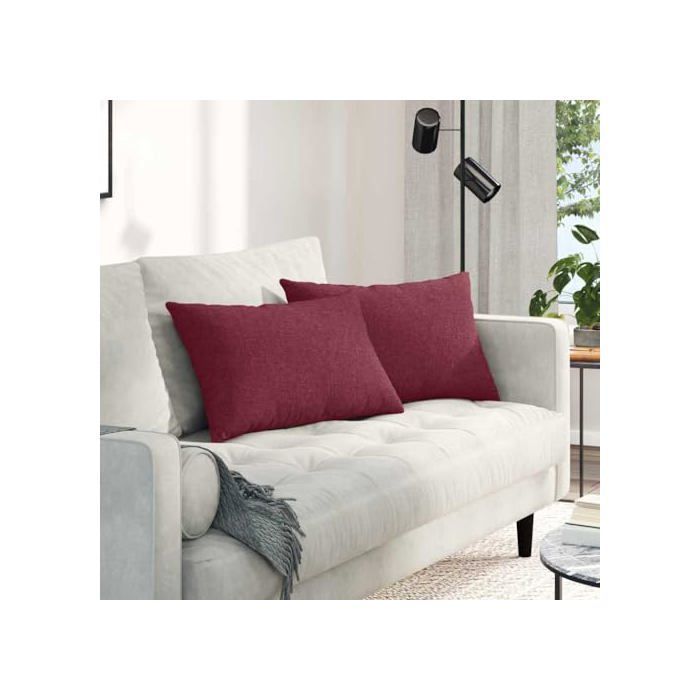 Coussins de canapé - vidaXL - Bordeaux - 60x40 cm - Housses amovibles - Rembourrage polyester - Usage intérieur