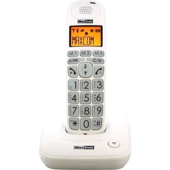 Telefone fixo para idosos - MAXCOM - MC6800 - Botões grandes - Branco - 1 monofone