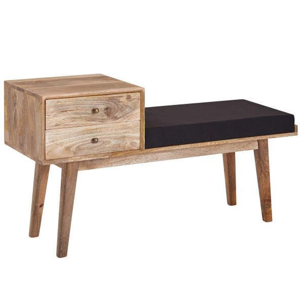 FineBuy Ławka Drewno czarny