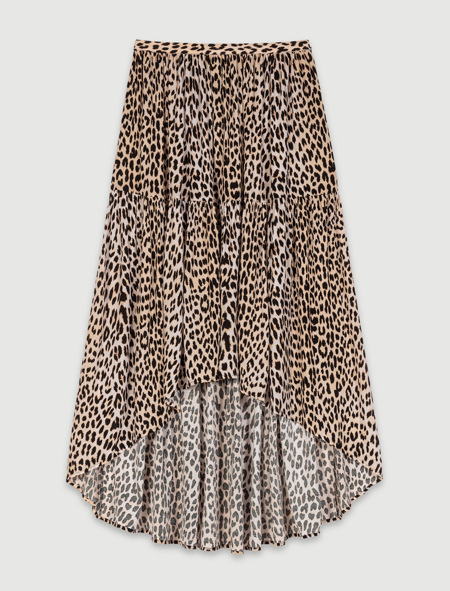 Fustă lungă asimetrică - Leopard clar