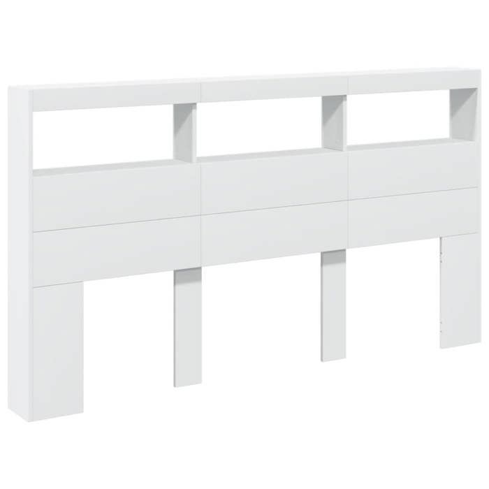 vidaXL Armoire Tête de Lit avec LED, Tête de Lit avec Compartiment, Meuble de Rangement Chambre à Coucher, Accessoire de 839210