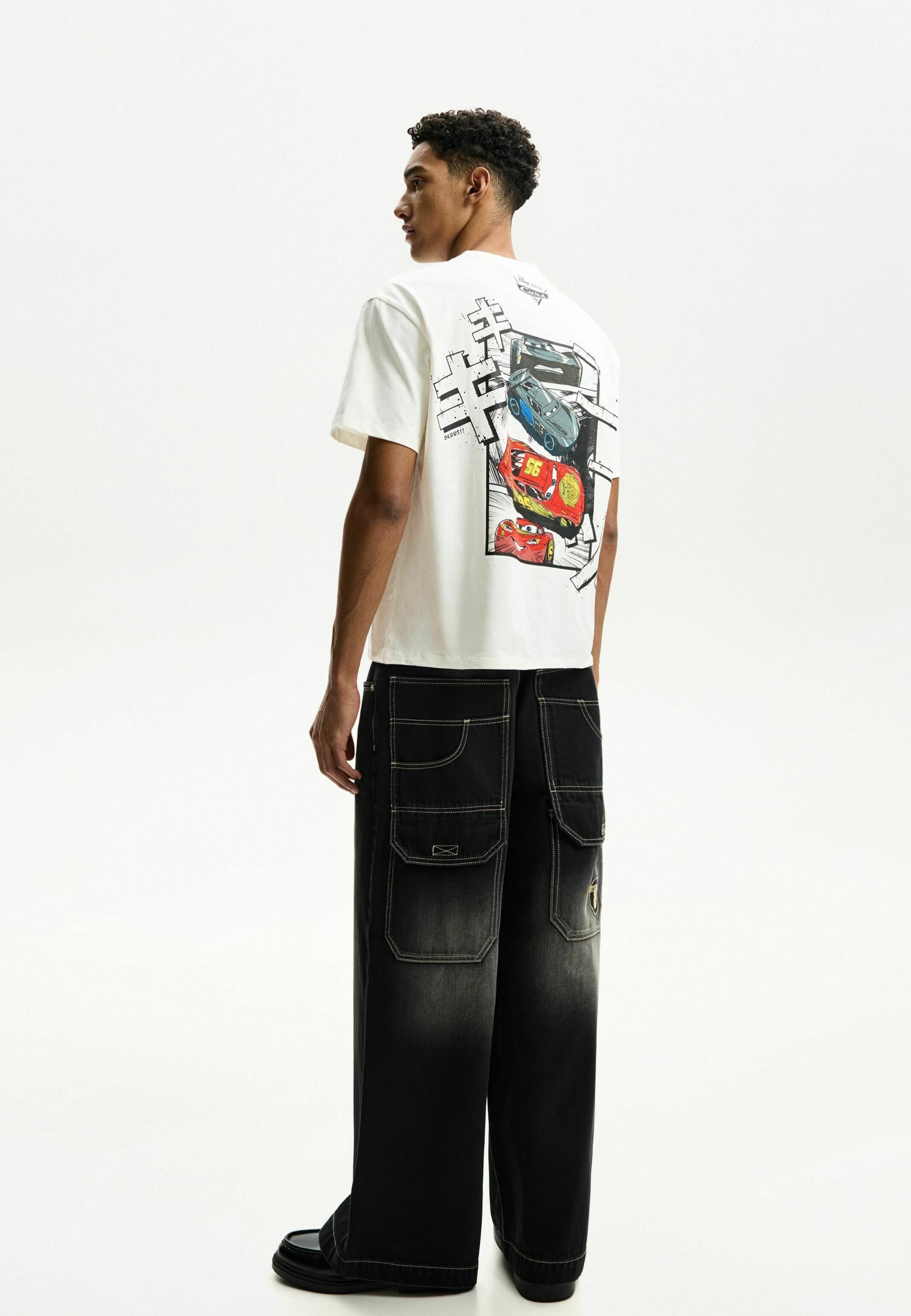 Bershka Print T-Shirt - weiß