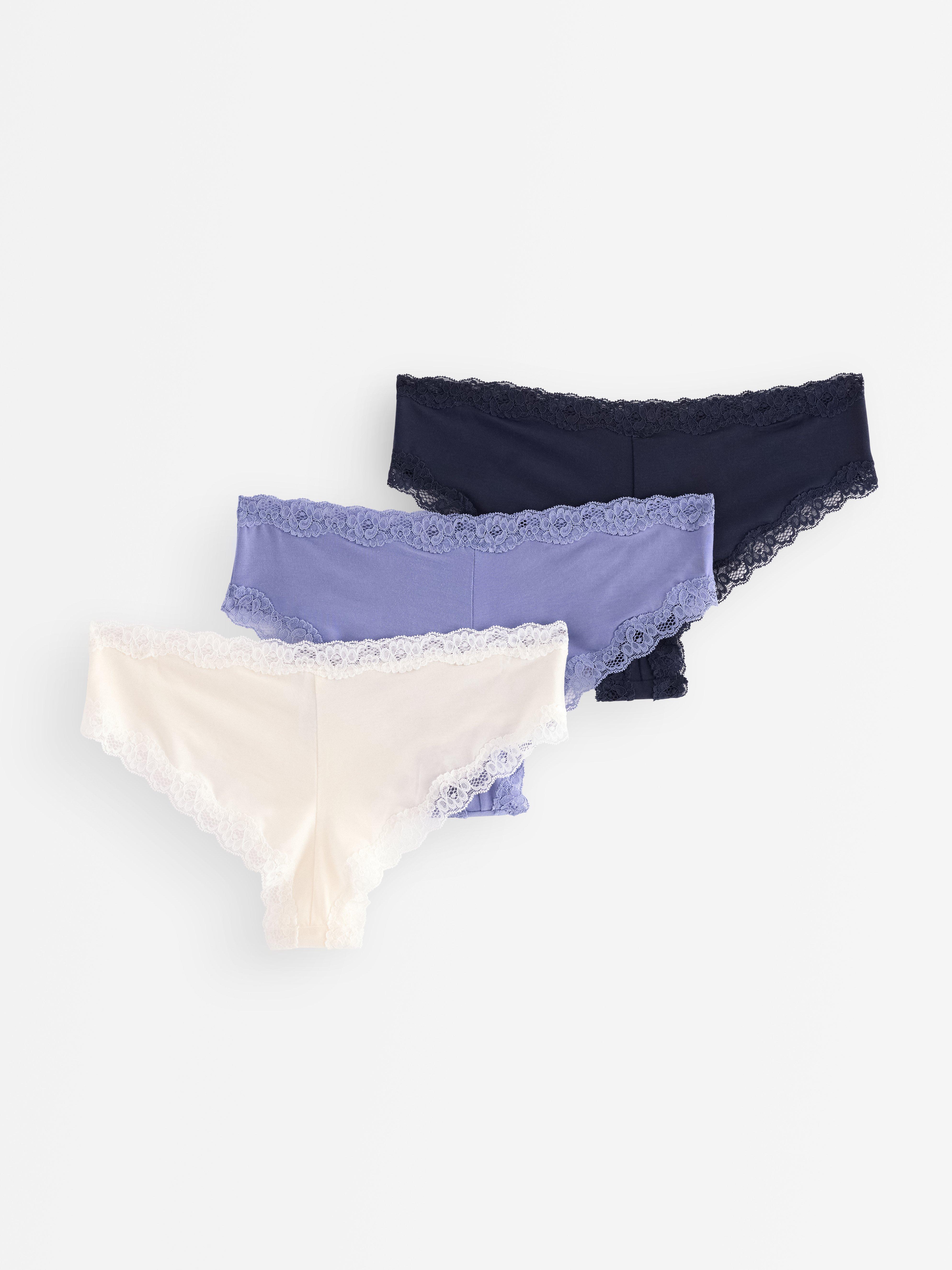 Paquete de 3 calzoncillos brasileños de talle bajo, color azul marino.
