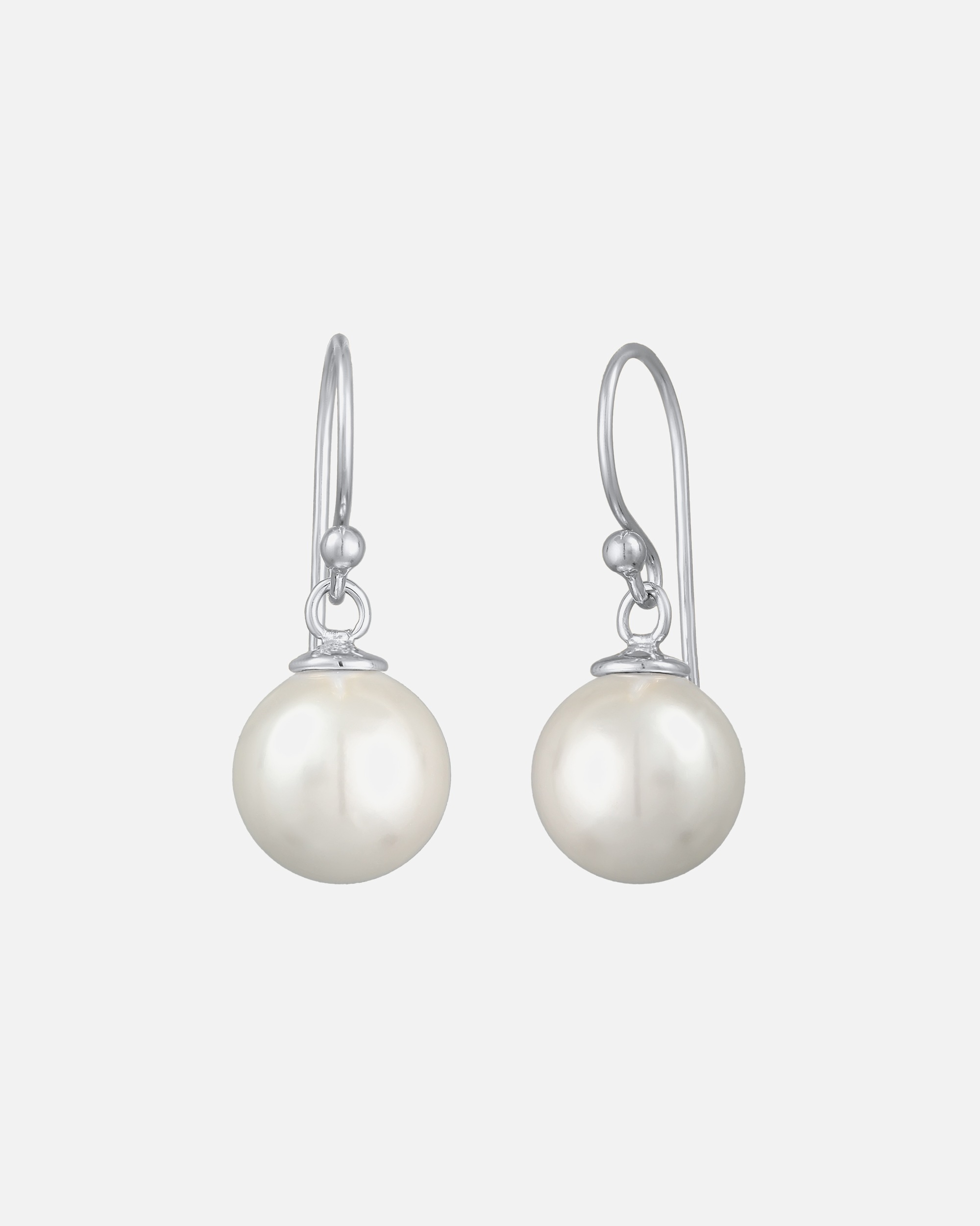 Elli Femmes pendentif d'oreilles classiques avec perles de coquillage en argent sterling 925