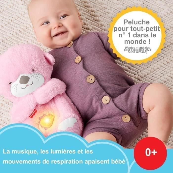 Fisher-Price - Mijn Goedenacht Knuffel Otter - Pluche Speelgoed en Nachtlampje - Roze - Fisher-Price - JLJ33