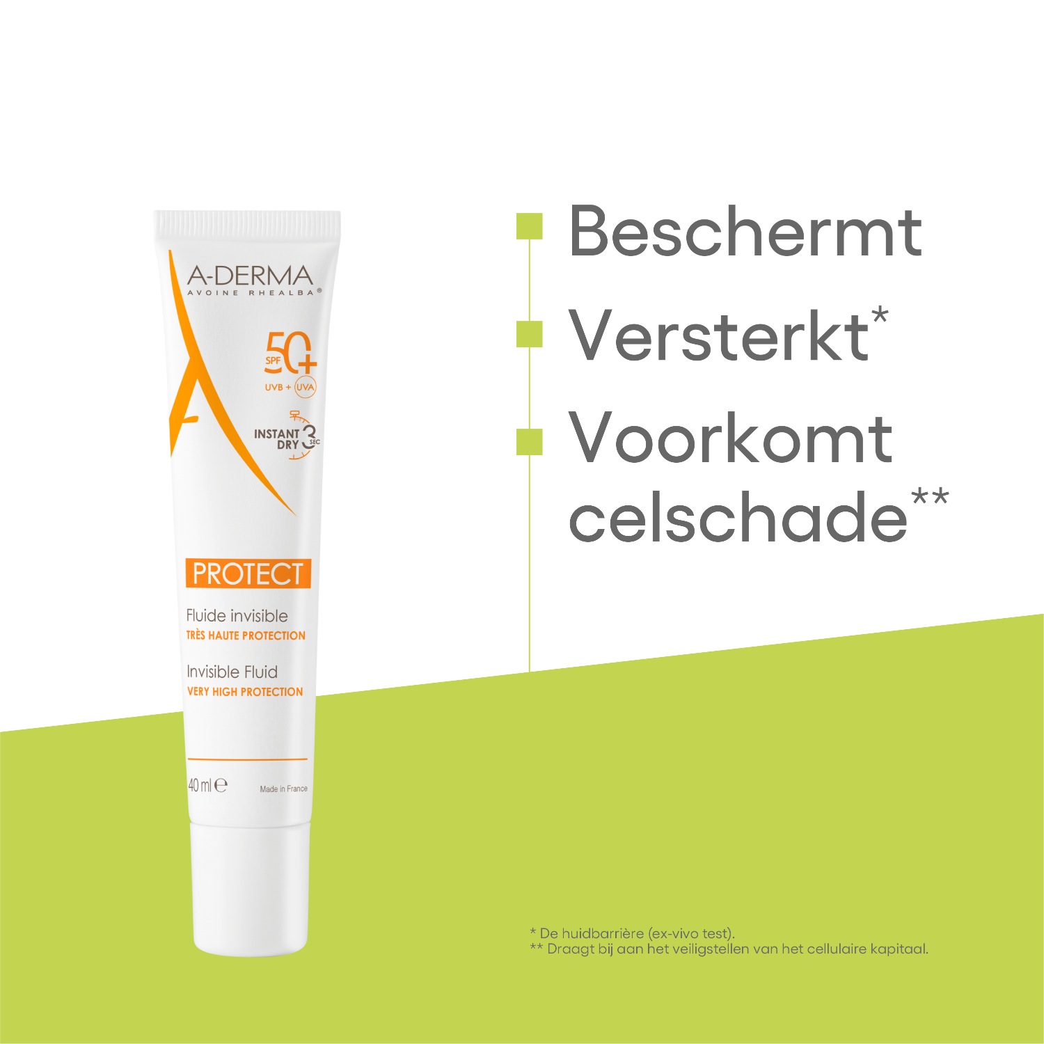 A-DERMA Fluido Protector Solar SPF 50+ - 40 ml