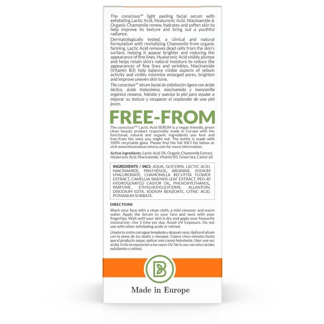 Theconscious™ Serum protiv starenja Serum za piling s mliječnom kiselinom – 30 ml