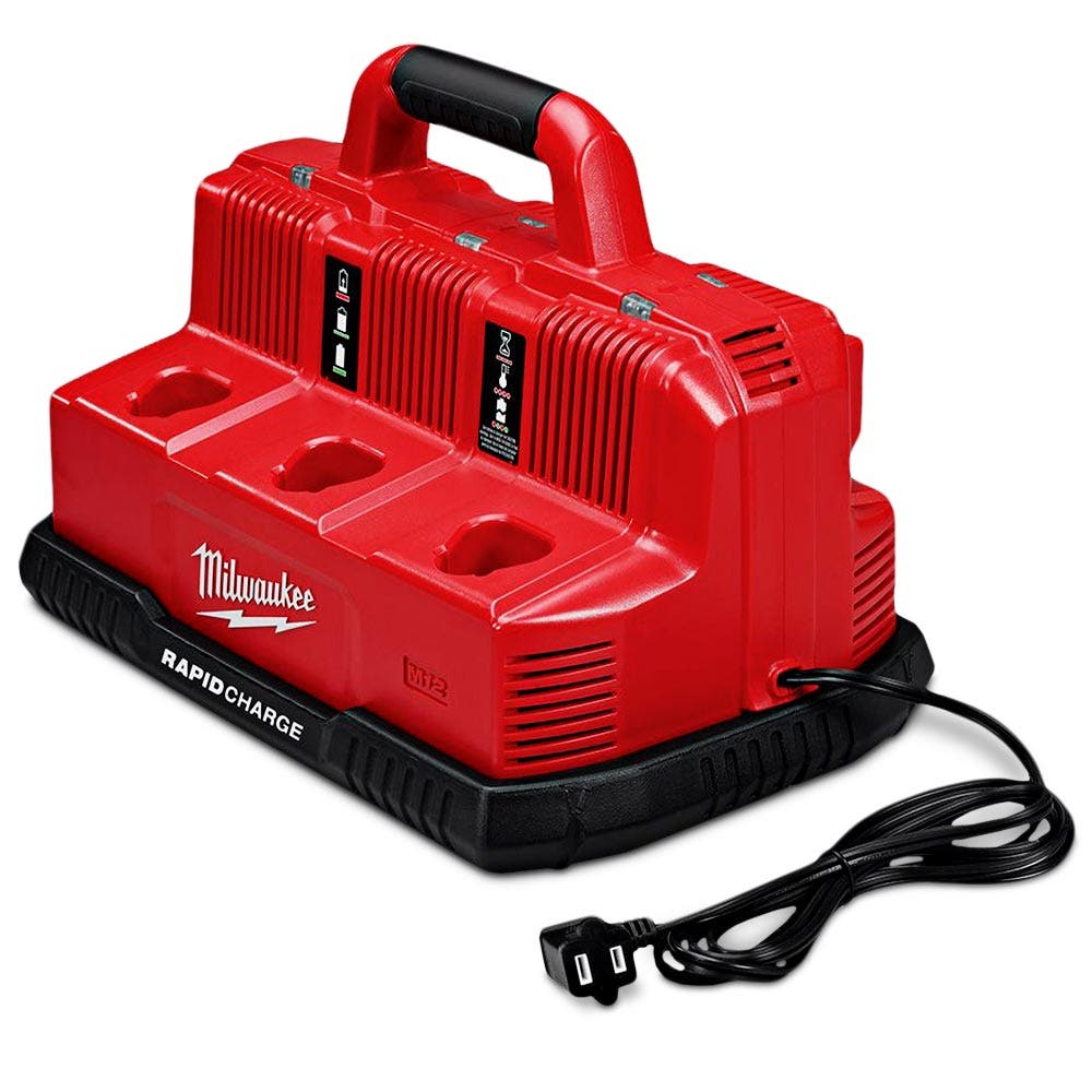 Încărcător de baterii MILWAUKEE 12V/18V cu 3 sloturi și încărcare simultană M12-18C3