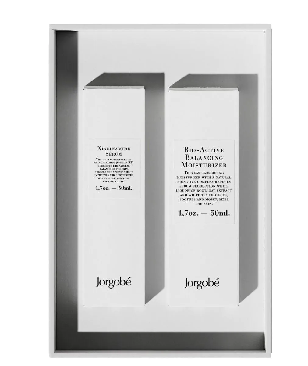 Jorgobé Everyday Essentials Fragrance Free Set (Niacinamide Serum + Bio-Active Balancing Moisturizer)