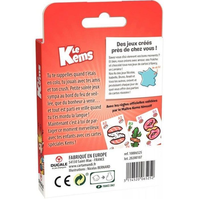 Juego de cartas Kems - Mixto - Adultos - Reglas rediseñadas