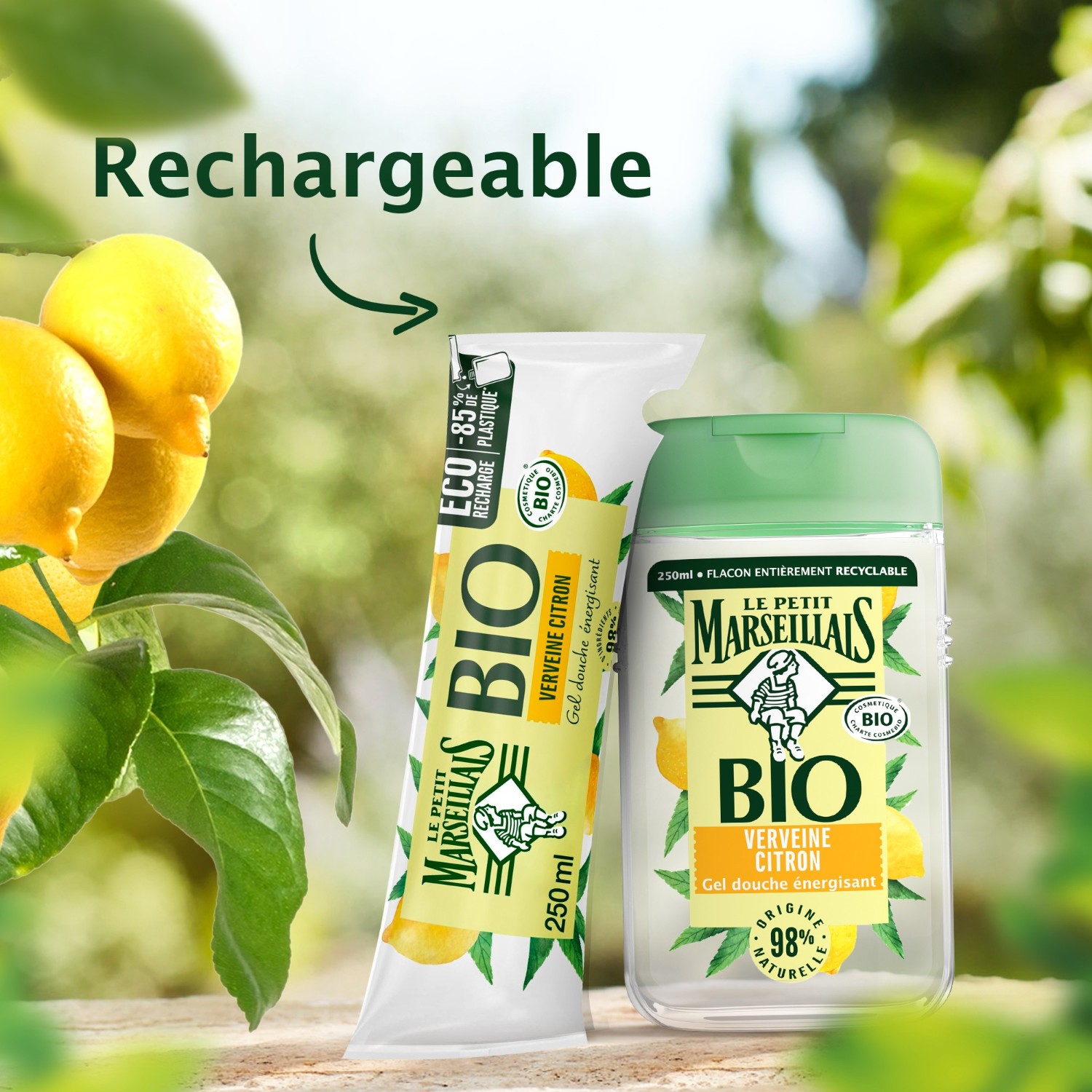 Le Petit Marseillais Gel Douche Bio Energisant[[,]] au pH neutre[[,]] Verveine Citron[[,]]
