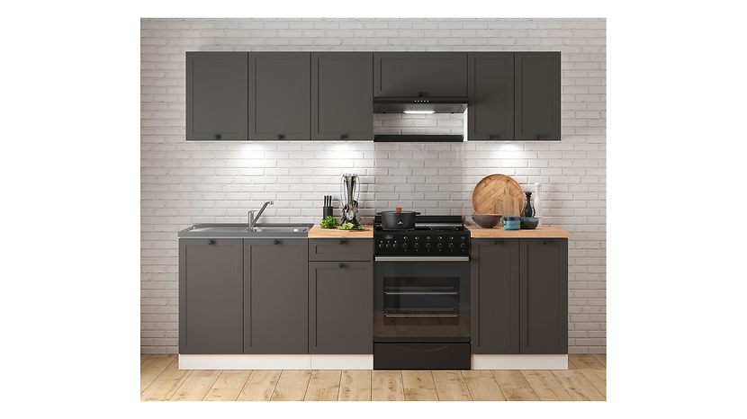 Komplet kuchenny  Junona Line 240 cm grafit bez blatu