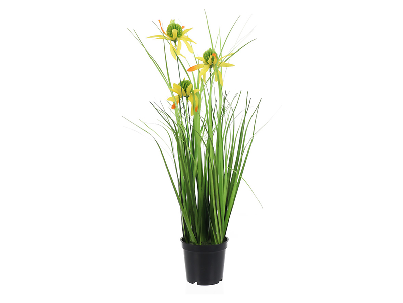 Sztuczna trawa z polnymi kwiatami w doniczce 50 cm
