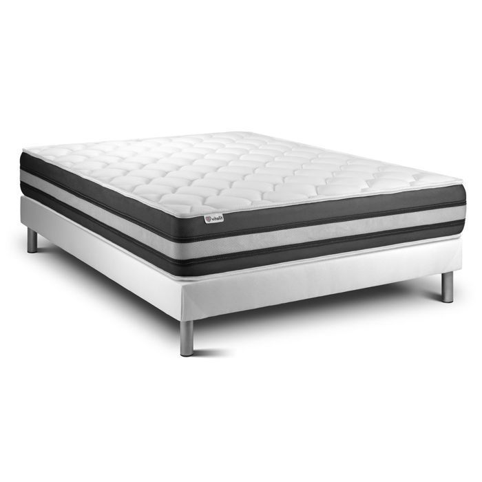 Colchón y base de cama de 160x200 cm - Vitalspring Zen Blanco