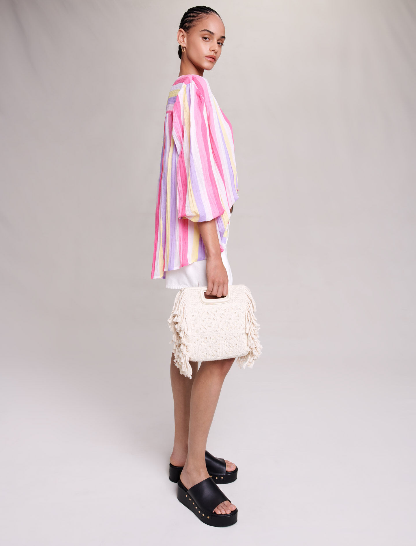 Oversized gestreepte blouse - Meerkleurig