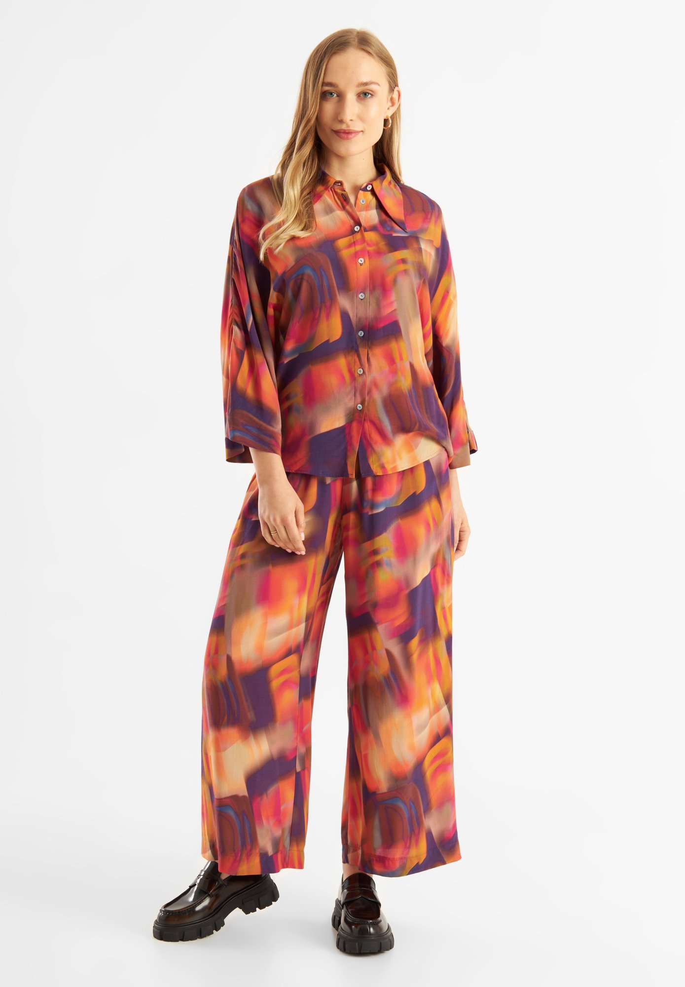 Jascha Stockholm PRINTED AIR - Camicetta con bottoni - alba solare